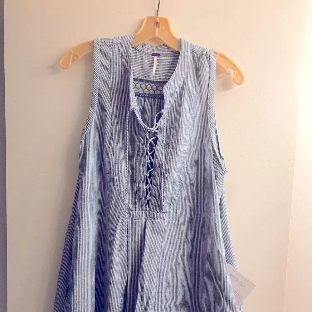 Blue & White Striped tunic/dress - Picture 1 of 6